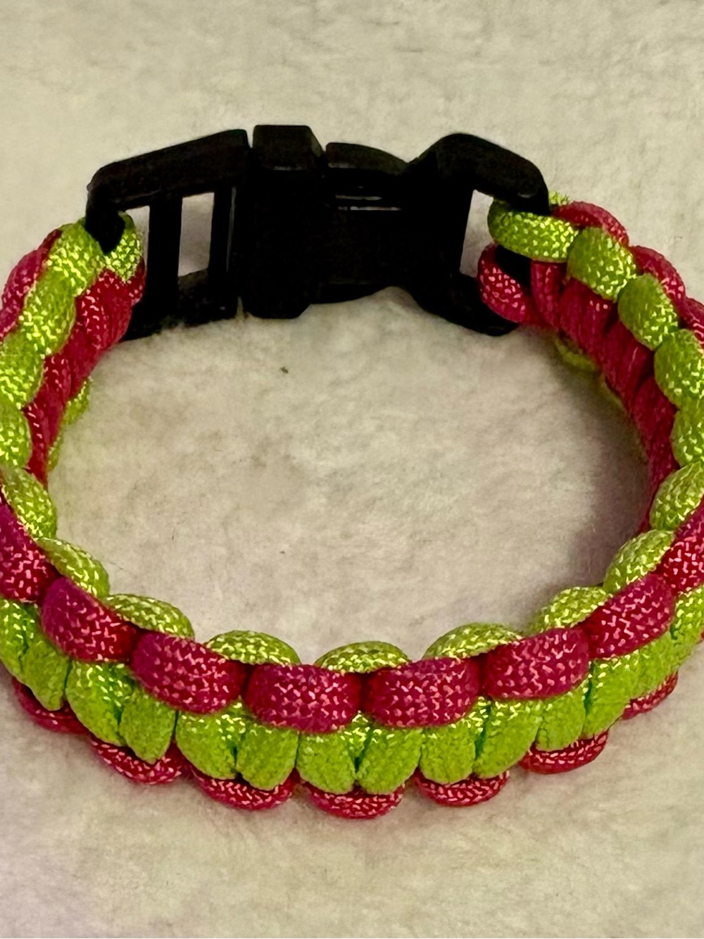 Neon Pink & Lime Braided Paracord Bracelet